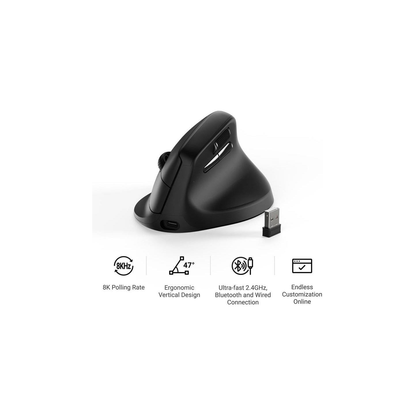Keychron M5 (8000Hz) Black Wireless Mouse / M5-A23