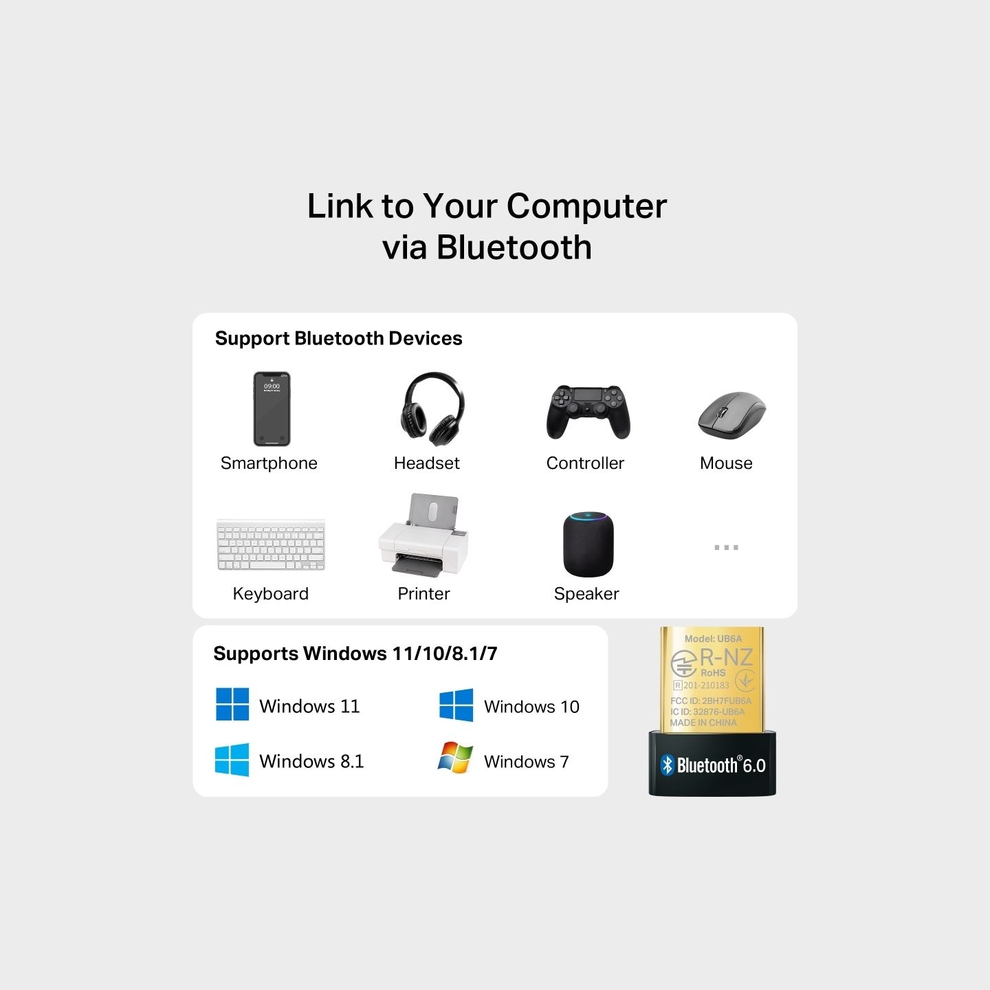 Tp-Link UB6A Bluetooth 6.0 Nano USB Adapter