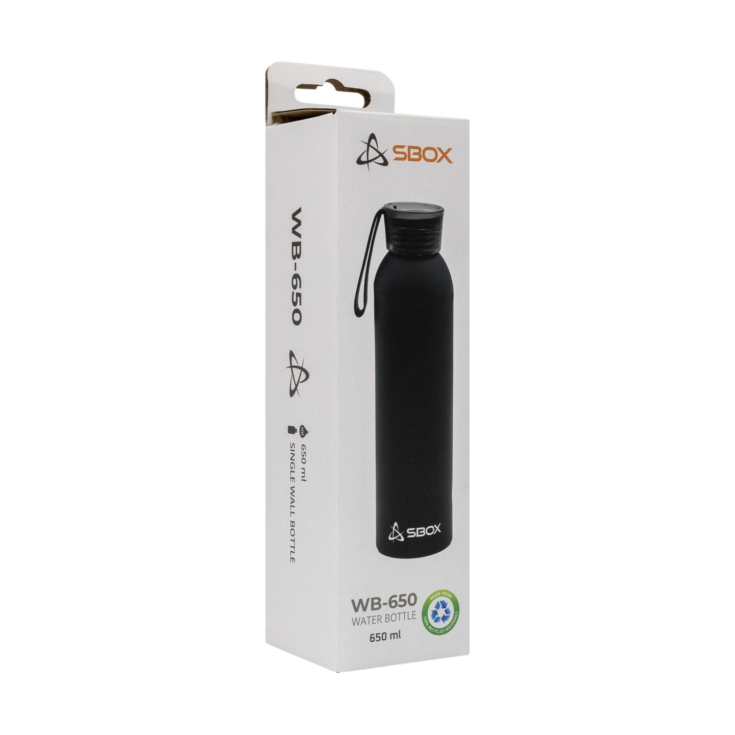 Sbox WB-650 water bottle 650ml Black