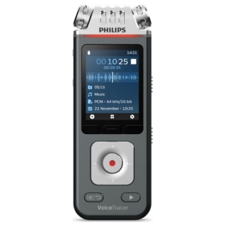 Philips Dyktafon DVT6115 Pamięć 8GB,USB,microSDHC 32GB,3 mikrofony Hi-Fi