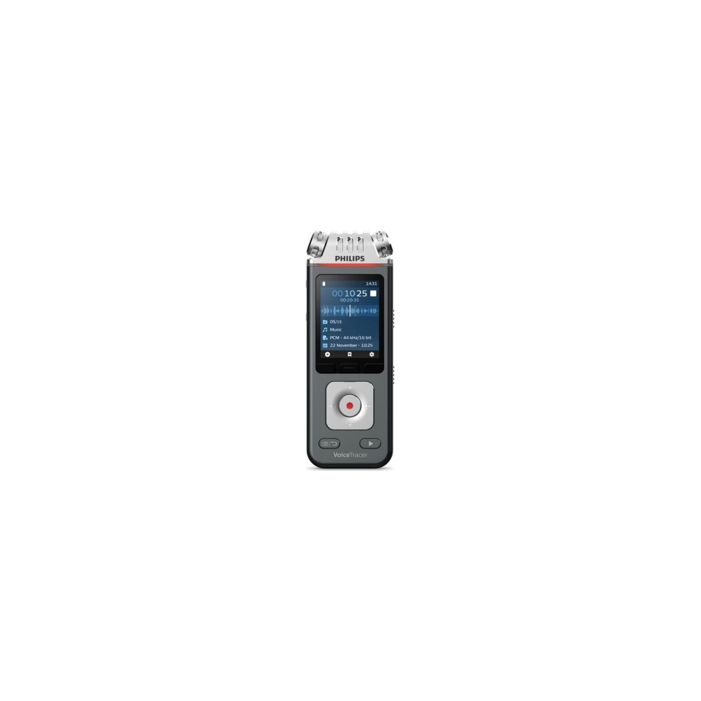 Philips Dyktafon DVT6115 Pamięć 8GB,USB,microSDHC 32GB,3 mikrofony Hi-Fi