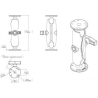 Ram Mounts C-KOKO MEDIUM KIINNITYSVARSI + 2X C-KOKO 1.5" KUULA PYÖREÄ 2.5" ALUSTA
