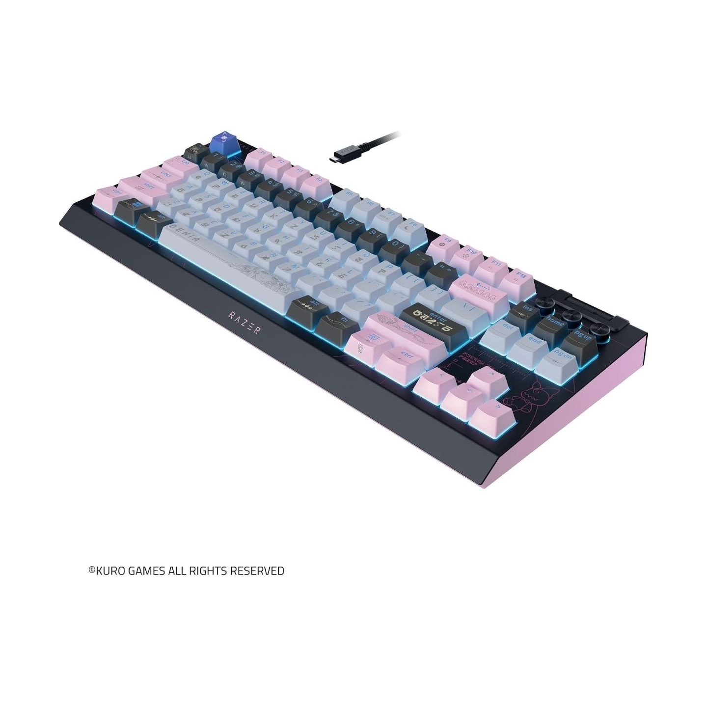 Razer | BlackWidow V4 Tenkeyless HyperSpeed | Gaming Keyboard | Wireless | US | Orange Switch | Wuthering Waves Edition