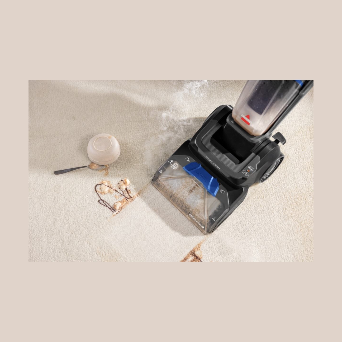 Bissell Carpet Cleaner | PowerWash Hydrosteam | Corded operating | Washing function | 1400 W | Black/Cobalt Blue