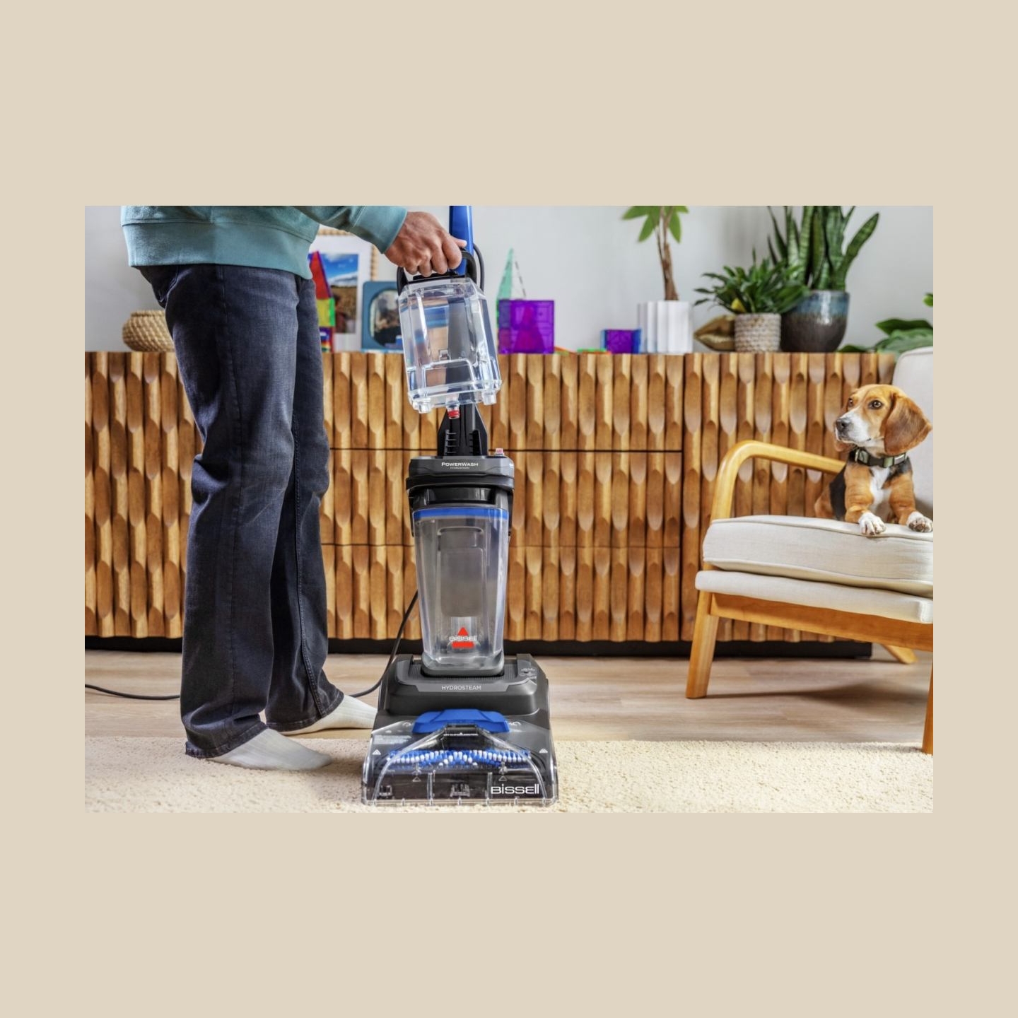 Bissell Carpet Cleaner | PowerWash Hydrosteam | Corded operating | Washing function | 1400 W | Black/Cobalt Blue