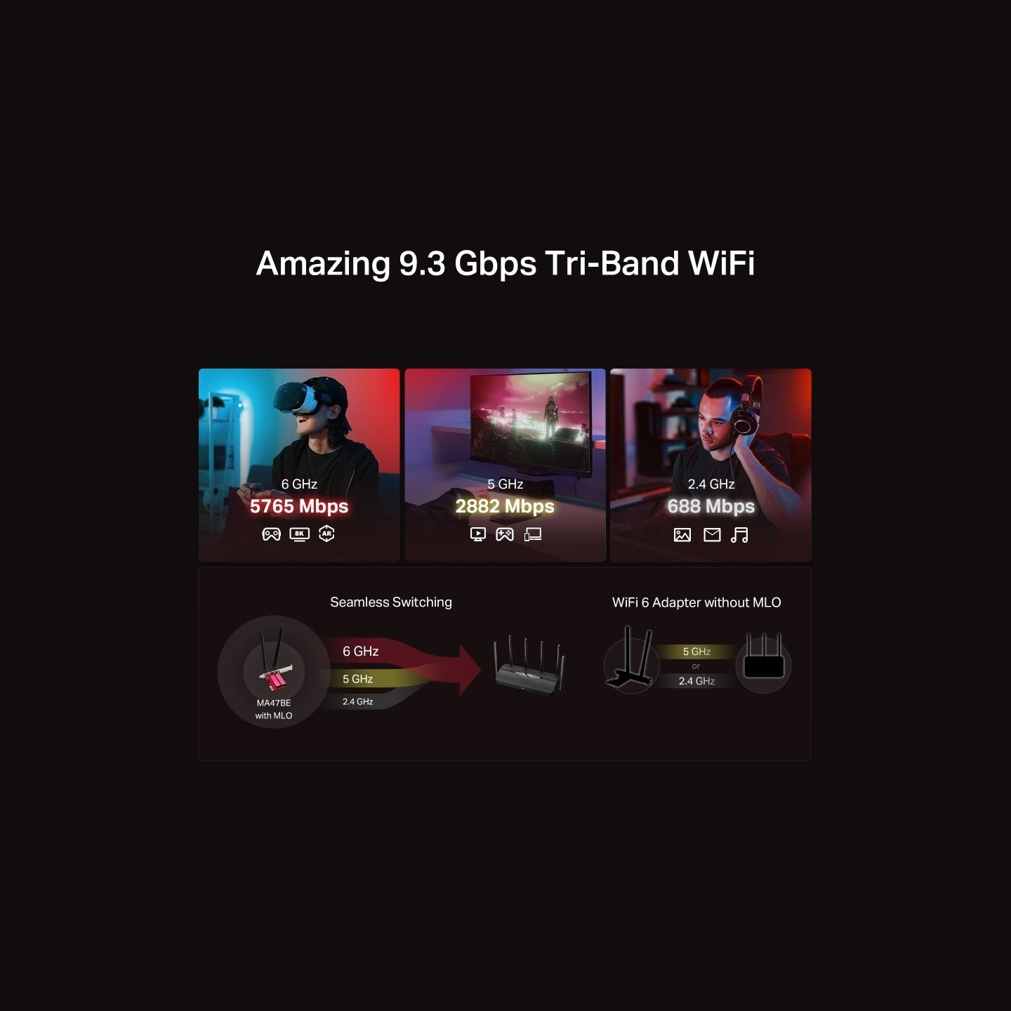 Mercusys BE9300 WiFi 7 Bluetooth 5.4 PCIe Adapter | MA47BE