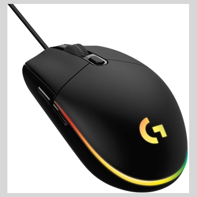 Logitech G203 LIGHTSYNC Corded Gaming Mouse - BLACK - USB