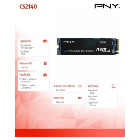 PNY SSD CS2140 500GB M.2 2280