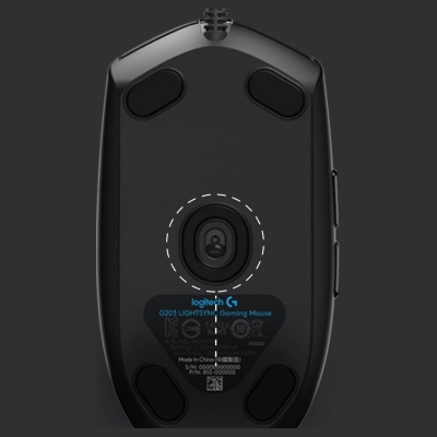 Logitech G203 LIGHTSYNC Corded Gaming Mouse - BLACK - USB