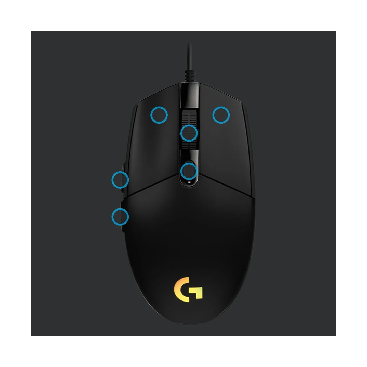 Logitech G203 LIGHTSYNC Corded Gaming Mouse - BLACK - USB