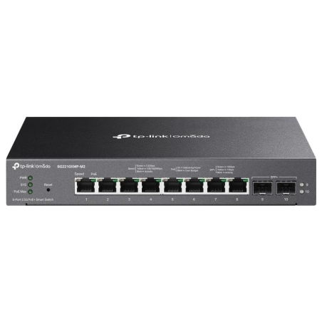 Tp-Link Switch|TP-LINK|Type L2|Desktop/pedestal|8x2.5GbE|2xSFP+|PoE+ ports 8|160 Watts|SG2210XMP-M2