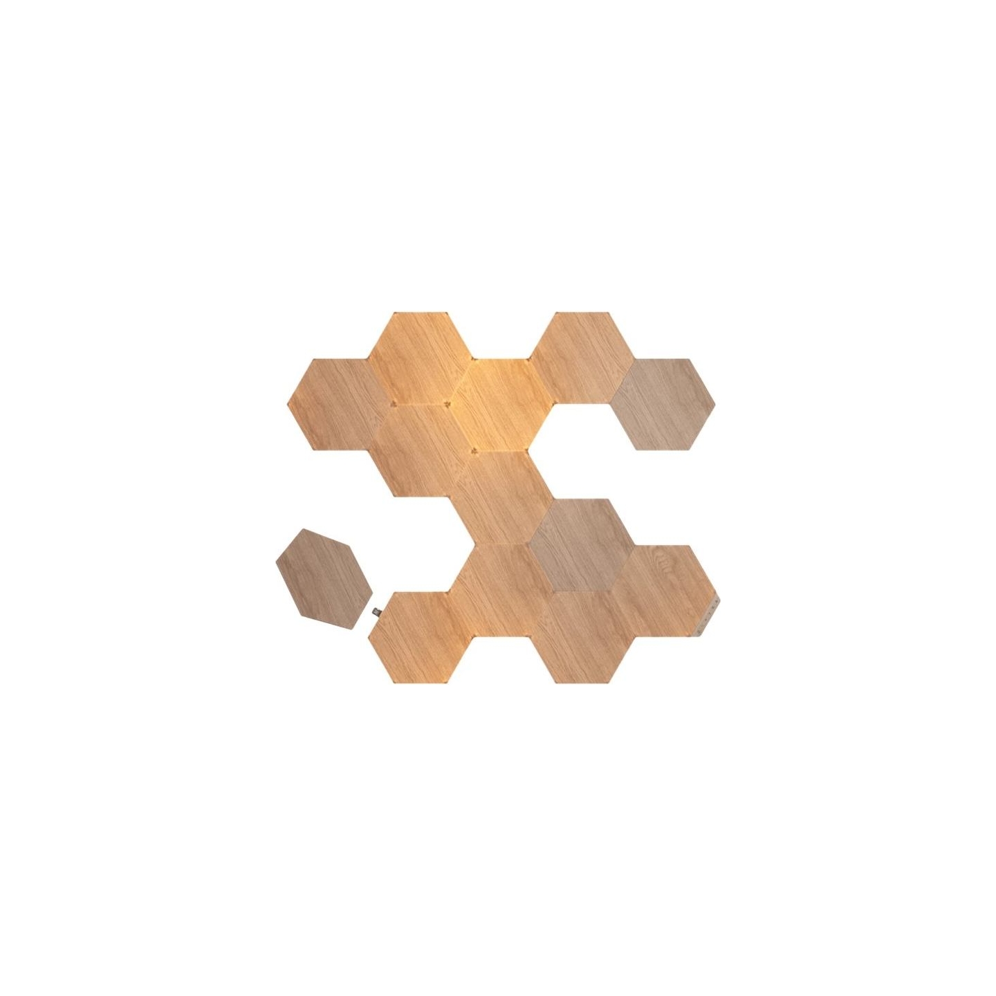 Nanoleaf | Elements Wood Look Hexagons Starter Kit (13 panels) | Cool White + Warm White