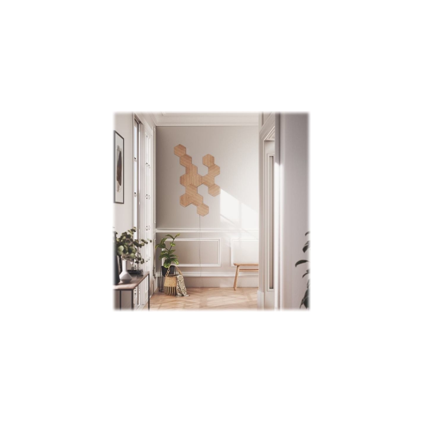 Nanoleaf | Elements Wood Look Hexagons Starter Kit (13 panels) | Cool White + Warm White