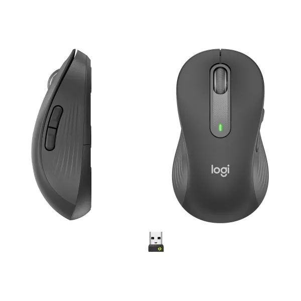 Logitech Signature M650 L Left Wireless Mouse, RF Wireless + Bluetooth, 2000 DPI, Graphite | Logitech