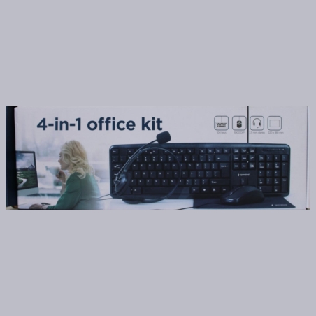 Gembird KBS-UO4-01 Multimedia office set, black, US-Layout |  | Gembird 4-in-1 Multimedia office set | KBS-UO4-01 | Keyboard, Mo