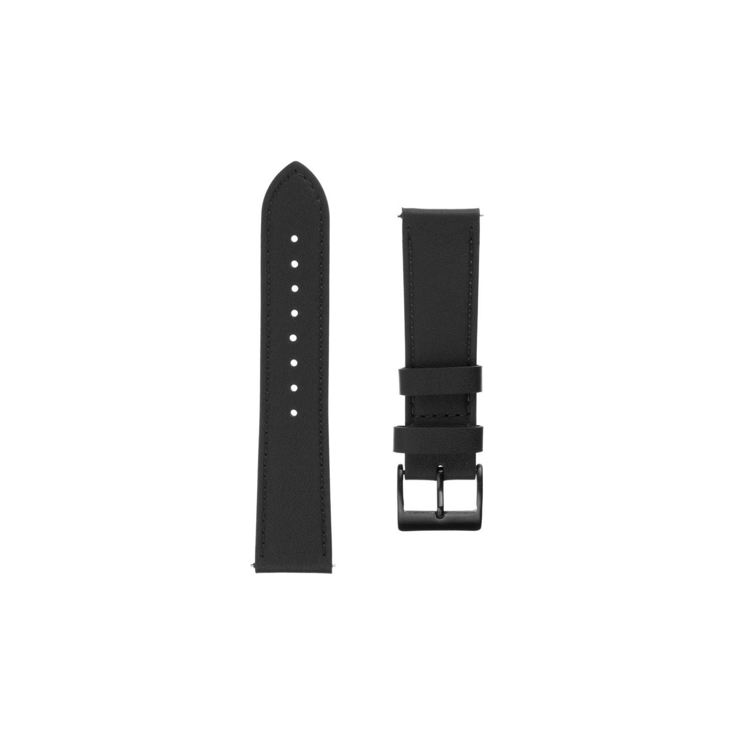 Fixed | Leather Strap with Quick Release 22mm for Smartwatch | Black