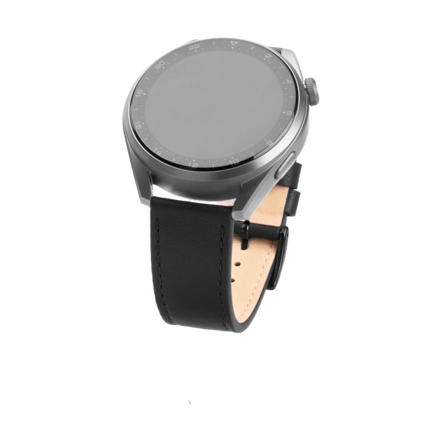 Fixed | Leather Strap with Quick Release 22mm for Smartwatch | Black