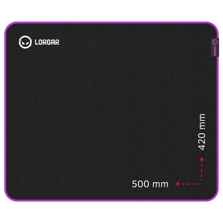 Lorgar Main 315, Gaming mouse pad, High-speed surface, Purple anti-slip rubber base, size: 500mm x 420mm x 3mm, weight 0.39kg