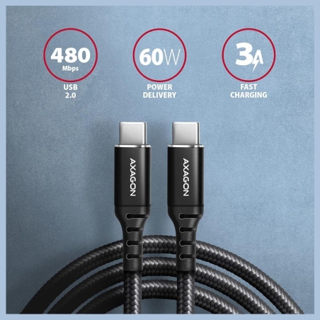 Axagon | Data and charging cable, 3 m | BUCM-CM30AB | USB Type C to USB Type C