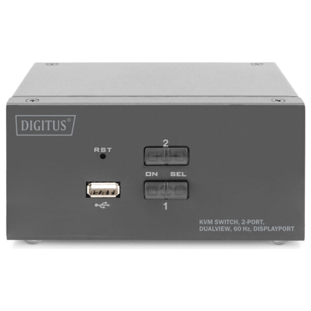Digitus | KVM Switch, 2-Port, Dual Display, 4K, DisplayPort | DS-12862