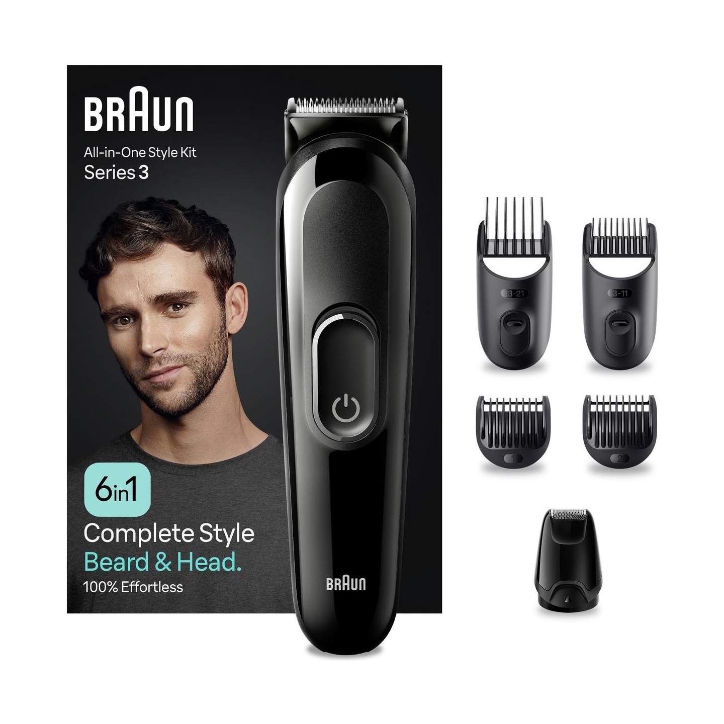 Braun Trimmer | 6-in-1 Style Kit 3 MGK3410 | Cordless | Number of length steps 13 | Black