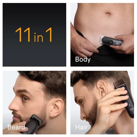 Braun 11-in-1 Grooming Kit | All-in-One Kit Series 5 AIO5560 | Cordless | Number of length steps 14 | Grey/Black