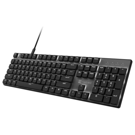 Natec Amberjack | Keyboard | Wired | US | Linear | White backlight, Hot-swappable switches, Anti-ghosting, Built-in memory, Macr