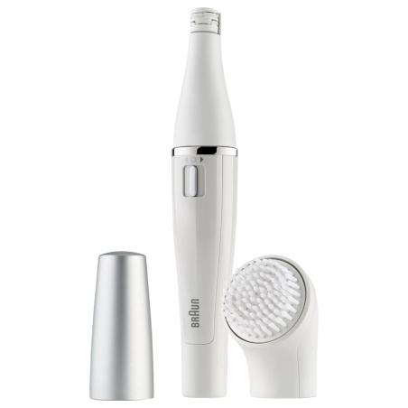 Braun Face Facial Epilator and Brush | SE810 | Number of power levels 1 | Wet & Dry | White/Silver