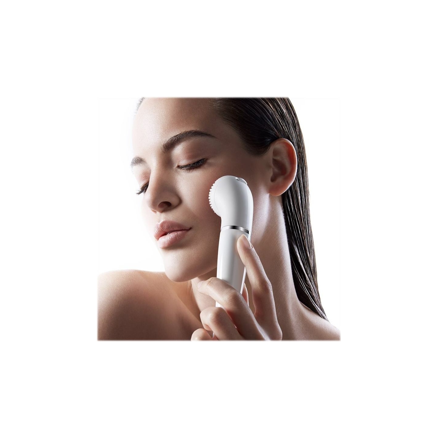 Braun Face Facial Epilator and Brush | SE810 | Number of power levels 1 | Wet & Dry | White/Silver