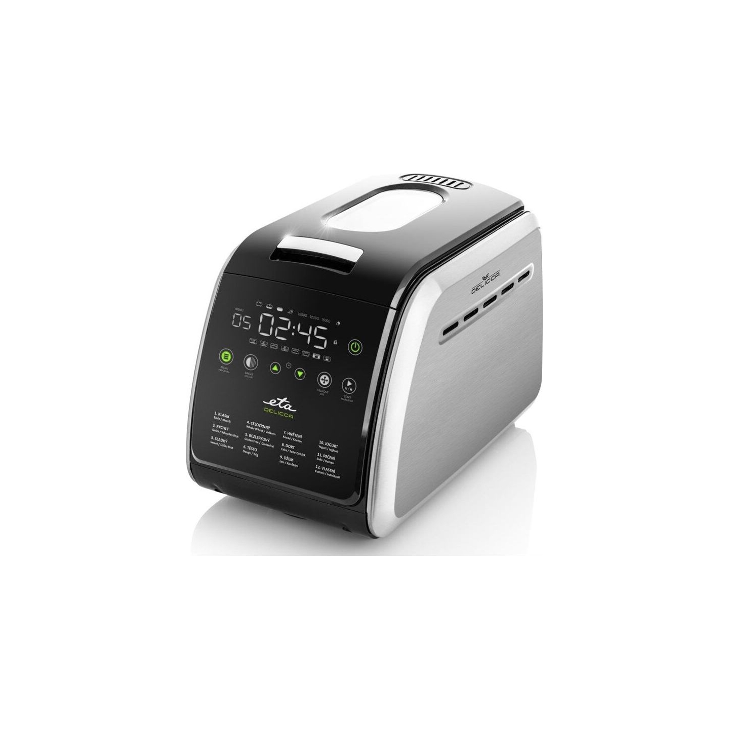 ETA | Bread maker | Delicca II ETA714990030 | Power 850 W | Number of programs 12 | Display Yes | Black/Stainless steel