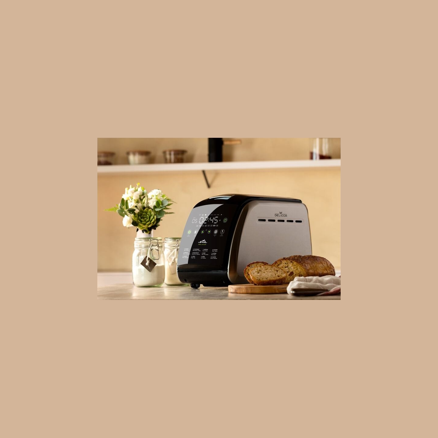 ETA | Bread maker | Delicca II ETA714990030 | Power 850 W | Number of programs 12 | Display Yes | Black/Stainless steel