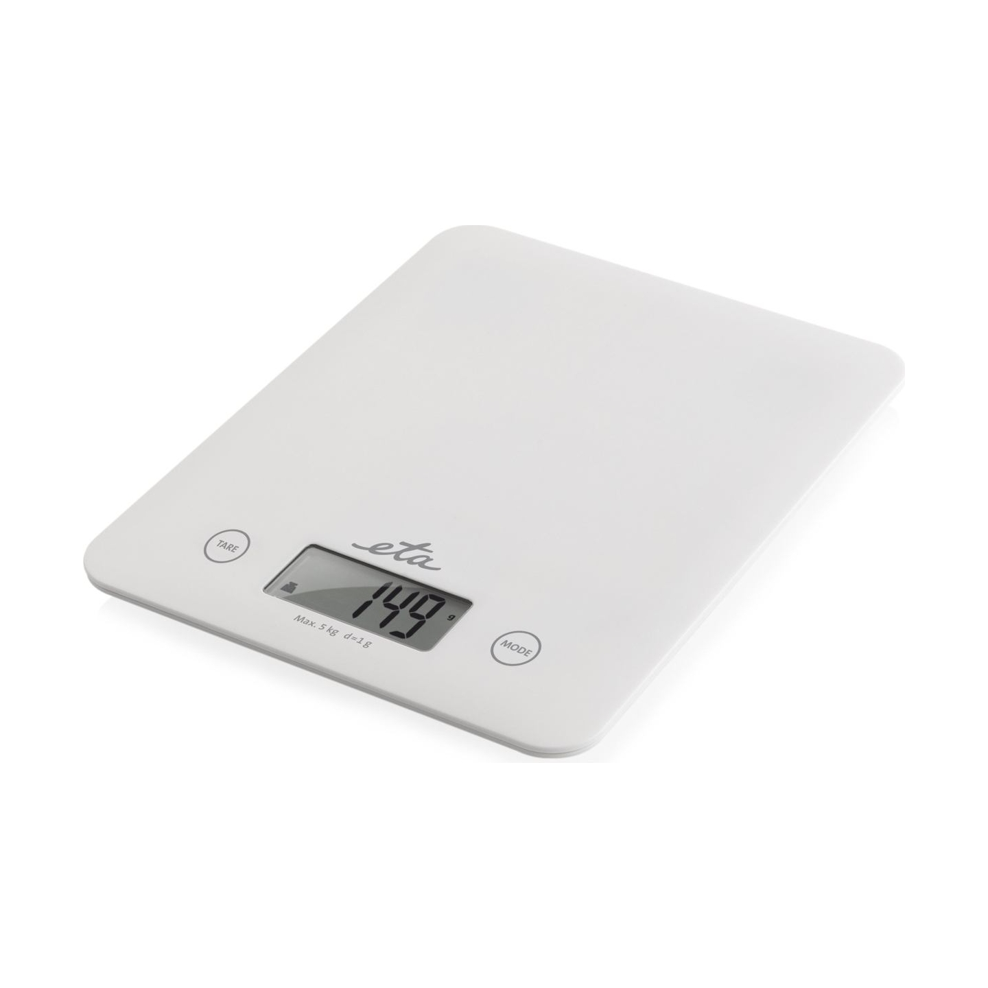 ETA | Kitchen scales | Lori ETA277790000 | Maximum weight (capacity) 5 kg | Graduation 1 g | Display type LCD | White