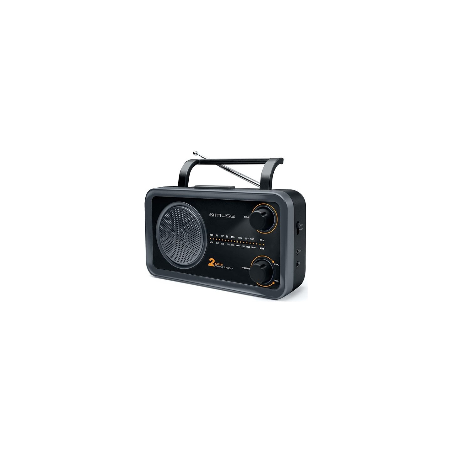 Muse | 2-bands portable radio | M-06DS | AUX in | Grey