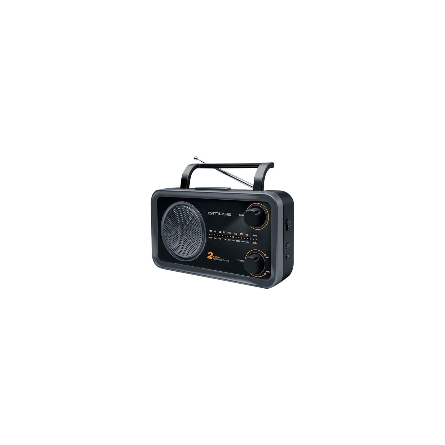 Muse | 2-bands portable radio | M-06DS | AUX in | Grey