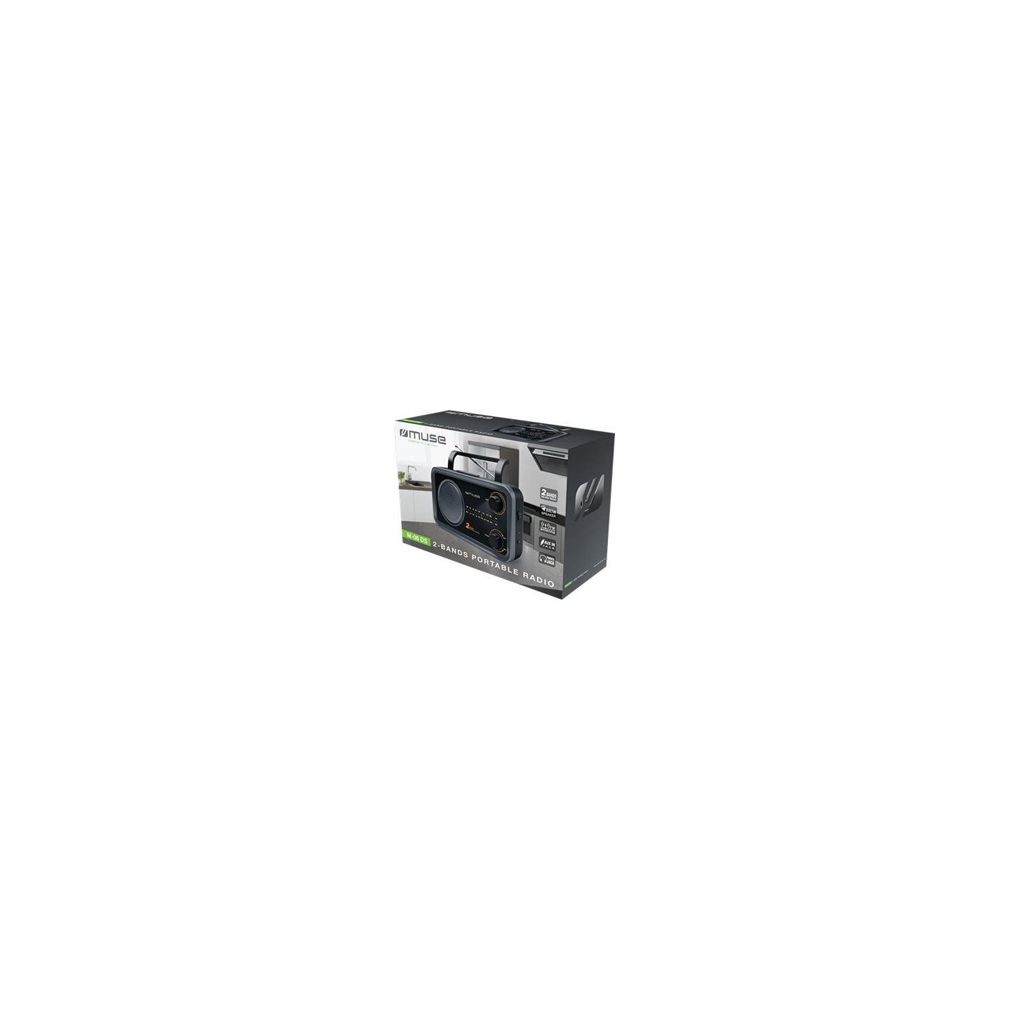 Muse | 2-bands portable radio | M-06DS | AUX in | Grey