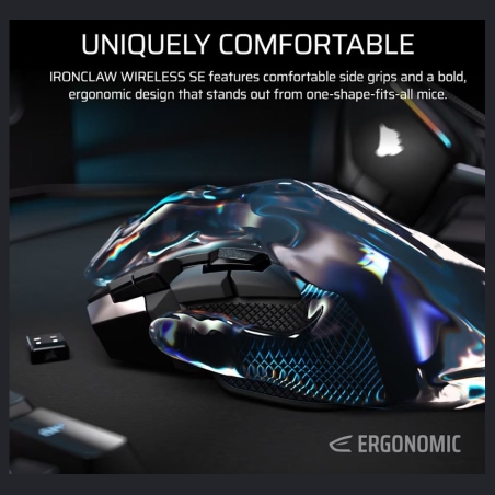 Corsair IRONCLAW SE | Gaming Mouse | Wireless/Wired | 2.4GHz, Bluetooth, USB-C | Black
