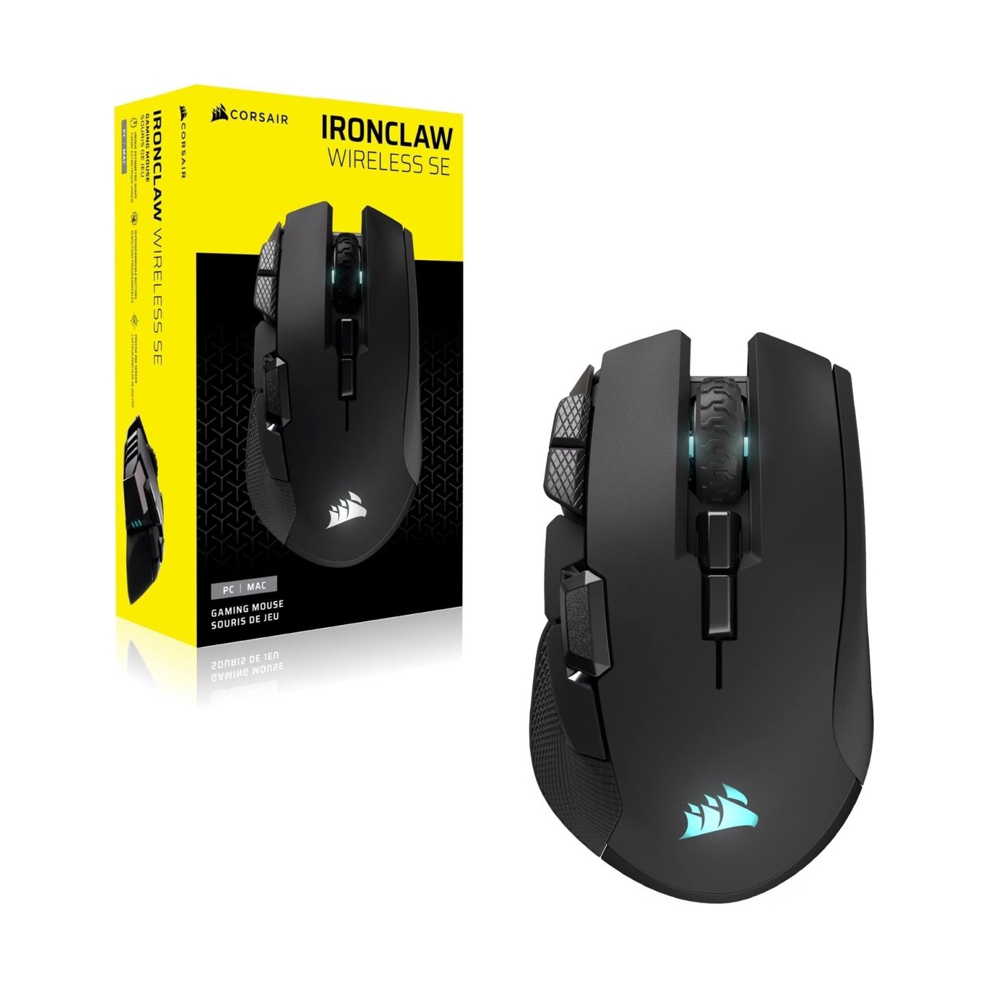 Corsair IRONCLAW SE | Gaming Mouse | Wireless/Wired | 2.4GHz, Bluetooth, USB-C | Black