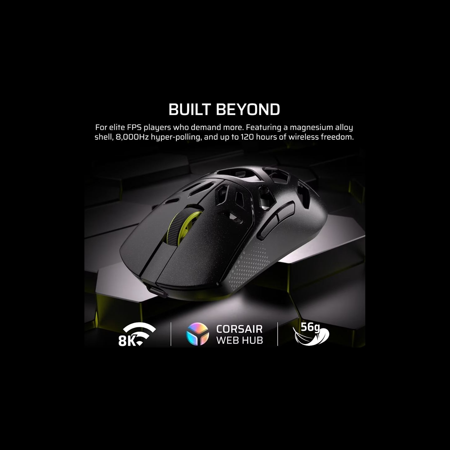 Corsair SABRE V2 PRO | Gaming Mouse | Wireless/Wired | 2.4GHz, Bluetooth, USB-C | Black