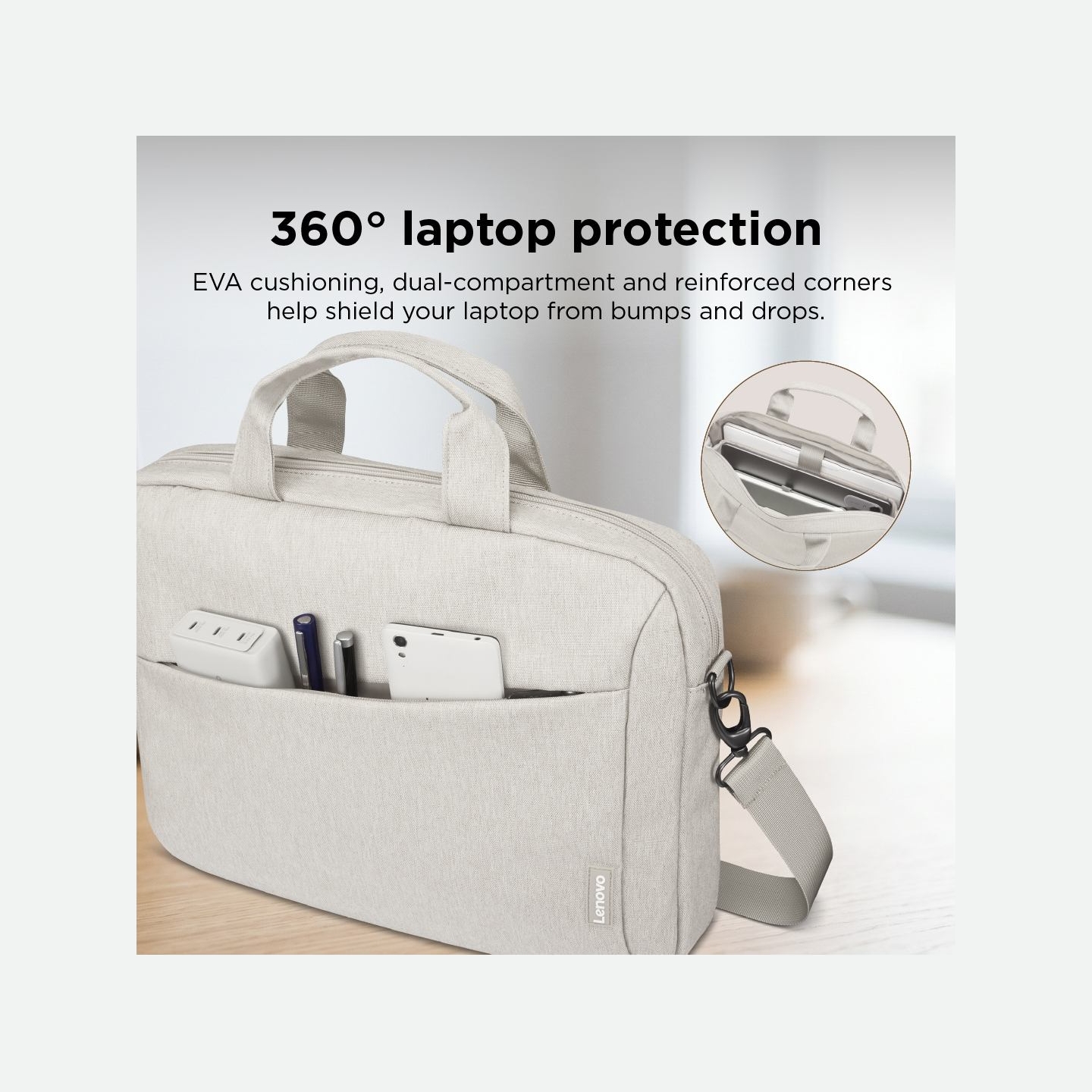 Lenovo Laptop Topload T210 | Fits up to size 16 " | Topload | Shoulder strap | Beige