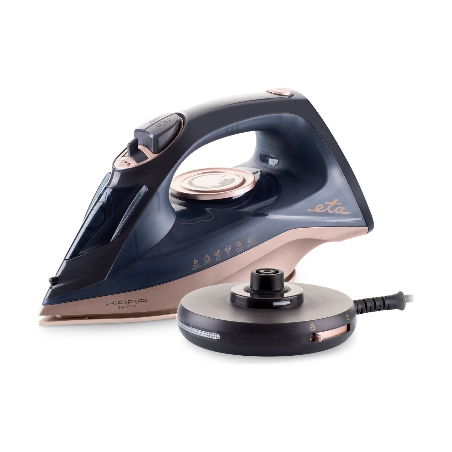 ETA | Iron | Kiara ETA127690000 | Cordless Steam Iron | 2200 W | Water tank capacity 220 ml | Continuous steam 40 g/min | Steam 