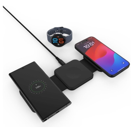 Fixed | Wireless Foldable Charger 3in1 Flex for Samsung | FIXFLE-SA-BK | Black