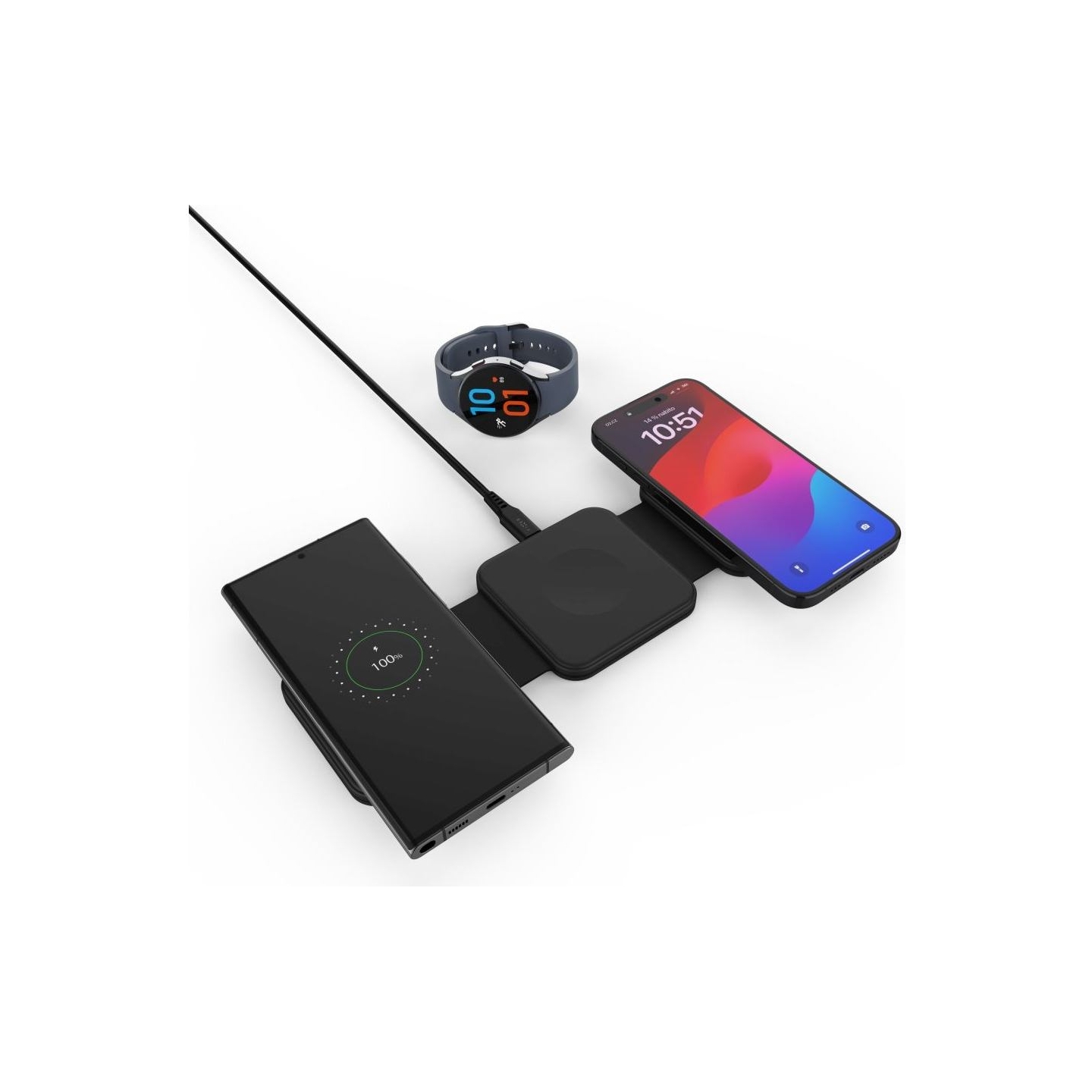 Fixed | Wireless Foldable Charger 3in1 Flex for Samsung | FIXFLE-SA-BK | Black