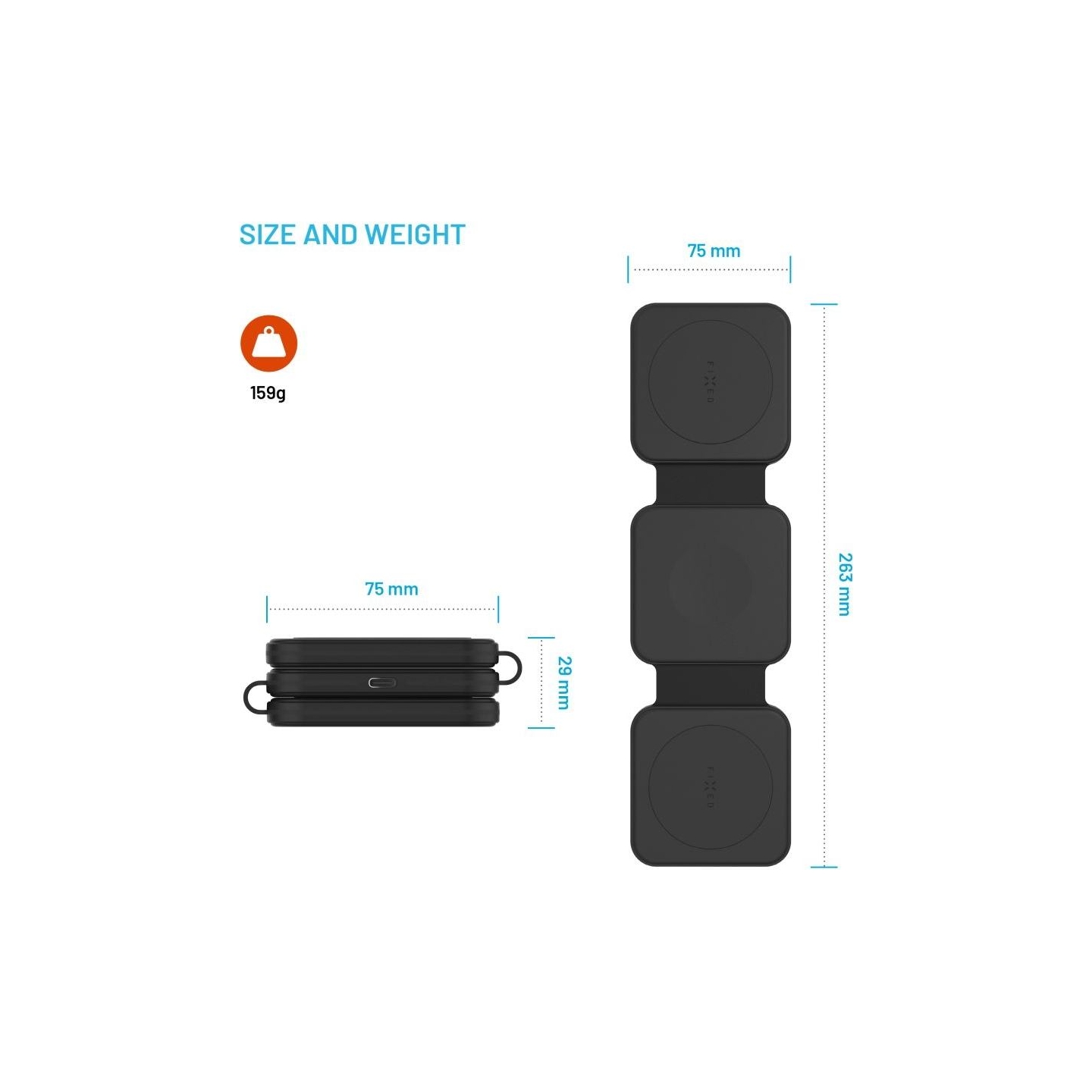 Fixed | Wireless Foldable Charger 3in1 Flex for Samsung | FIXFLE-SA-BK | Black