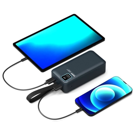 Port Connect External USB-C battery integrated lamp | 30000 mAh | Blue