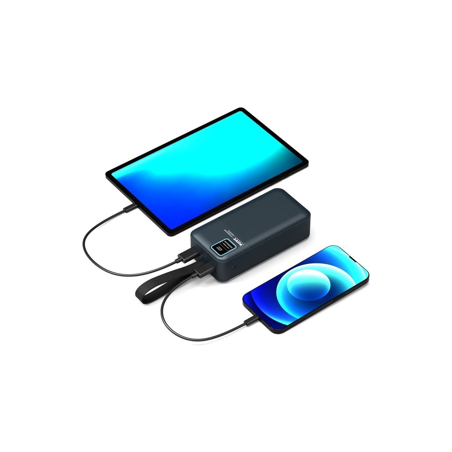 Port Connect External USB-C battery integrated lamp | 30000 mAh | Blue