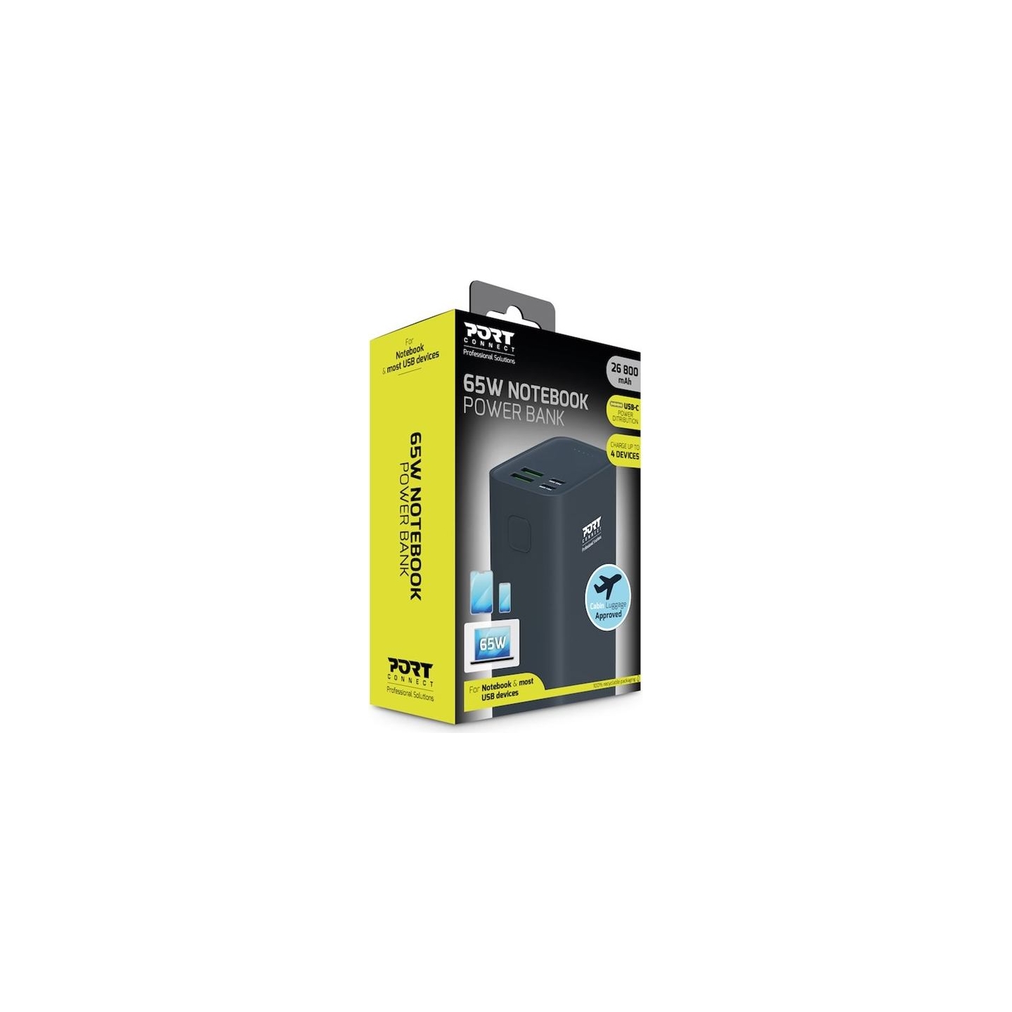 Port Connect External USB-C battery PD | 26800 mAh | Blue
