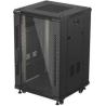 Lanberg 19-inch 18U floor-standing rack cabinet, 600x600, perforated door, LCD (flat-pack), black