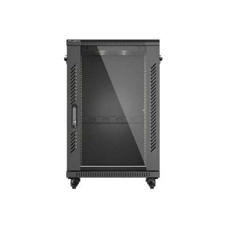 Lanberg 19-inch 18U floor-standing rack cabinet, 600x600, perforated door, LCD (flat-pack), black