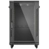 Lanberg 19-inch 18U floor-standing rack cabinet, 600x600, perforated door, LCD (flat-pack), black