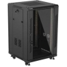Lanberg 19-inch 18U floor-standing rack cabinet, 600x600, perforated door, LCD (flat-pack), black